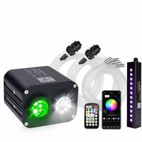 Kit d'éclairage de plafond à fibres optiques RGB 32W pour voiture, avec télécommande APP, éclairage d'ambiance intérieur ciel étoilé