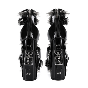 Y2K Trendy Women Sandals Dark Gothic Punk Style Rivet Belt Buckle Platform <b>Block</b> Heel Plus Size 44 Party Shoes - Product Image 2