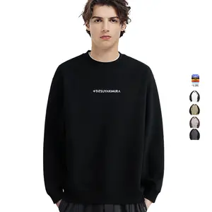 पुरुषों के लिए कस्टम 350gsm क्रूनेक हुडीज़ कढ़ाई वाला स्वेटर ब्लैंक स्वेटशर्ट