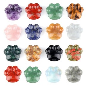 Figura de pata de gato de piedra semipreciosa natural de chakra de 28 mm, tamaño mini, adornos para habitación, cristal, Reiki, curación, estatua de cuarzo amatista - Product Image 2