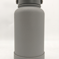 Bouteille d'eau en acier inoxydable à double paroi isolée sous vide de 700 ml avec logo personnalisé, goulot large, poignée, couvercle, boîte blanche, caoutchouc