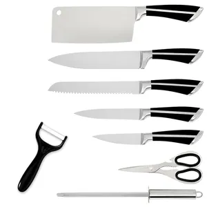 Professinal Design Stainless Steel Couteau De Cuisine Chef Santoku Sharpener Custom System Multifunctional Kitchen Knife Set