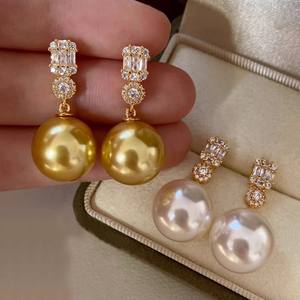 22537 S925 Accesorios de Plata para Perlas DIY, Pendientes Sencillos y Modernos para Mujer con Cuentas Redondas de 9-15mm, Base para Pendientes - Product Image 3