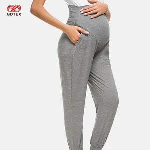 GDTEX özel yüksek bel hamile pantolonu moda elastik örme gebelik giysileri hamile kadınlar koşucu pantolonu annelik tayt