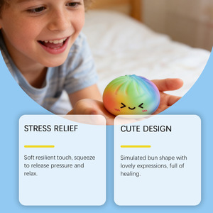 Jouet anti-stress portable en forme de chignon arc-en-ciel, mignon, souple et à récupération lente - Product Image 2