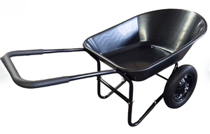 Brouette en plastique polyéthylène de 65 L avec cadre séparé à 2 roues, emballée dans une boîte pour une utilisation en jardin, en cour et en construction, provenant d'un fabricant OEM - Product Image 3