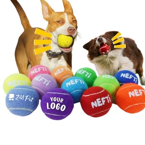Jouets de tennis durables pour animaux de compagnie, cadeau pour animaux, logo personnalisé, balles de tennis couineuses pour chiens pour l'entraînement - Product Image 1