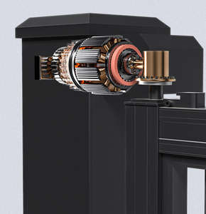 Portail tournant en aluminium sur mesure pour extérieur, design artistique 90 °   <span class=keywords><strong>Porte</strong></span> coulissante d'angle à angle droit pour entrée <span class=keywords><strong>de</strong></span> villa en cour - Product Image 1