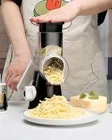 3-in-1 roterende kaasrasp, multifunctionele groente- en fruitsnijder, ronde draaibare bak met handvat, keukenhulpje