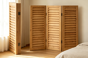 Separador de Ambientes Plegable de Madera, 3 Paneles, Diseño Bohemio Hecho a Mano, Pantalla de Privacidad Multifuncional Opaca para Sala de Estar y Dormitorio - Product Image 3