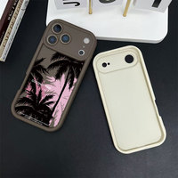 Coques de téléphone en TPU motif cocotier avec différents designs pour iPhone 17 16 Pro Max 12 11 7G