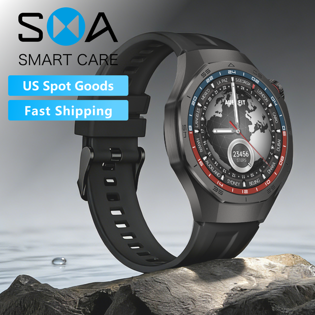 Stock USA Round Smart Watch AMOLED Screen AM34 1.43inch  AI Smartwatch Heart Rate Tracking Sleep Monitor Sports Watch