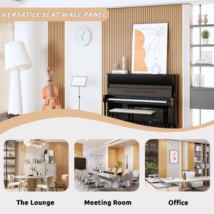 Panneau mural cannelé WPC de 6,61 po x 0,95 po, composite bois-plastique résistant à l'humidité, revêtement PE pour espaces commerciaux et de divertissement - Product Image 4
