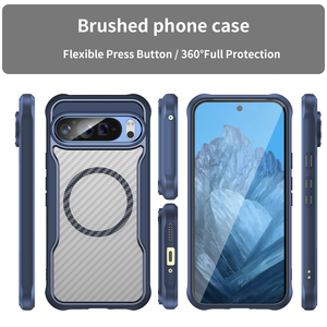 谷歌像素9A/8A像素9 9 Pro XL TPU + 电脑硬防震后盖磁性碳纤维手机壳 - Product Image 2