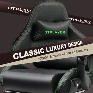 La chaise de joueur inclinable colorée peut ajouter une chaise de jeu de massage Rgb en cuir PU Predator Racing Chair avec repose-pieds et haut-parleurs - Product Image 5