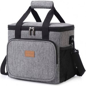 Custom Logo Oxford 600D Cooler Bag Insulated Polyester Picnic Lunch Thermal Travel Tote Shoulder Strap 30x22x21cm Geometric - Product Image 2