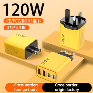 Cargador de Pared Portátil de 120W con Doble USB y Doble Tipo C, Adaptador de Carga Rápida para Teléfono Celular, Compatible con iPhone 16 15 14 13 12 11 Pro Max - Product Image 1