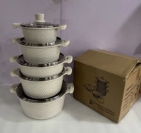 Lot de 10 ustensiles de cuisine en aluminium, casseroles profondes 20-32 cm, faitout peu profond 28 cm, revêtement antiadhésif effet granit, ensemble de casseroles de cuisine, nouveauté