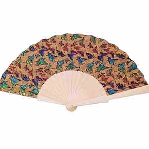 Abanico de Mano de Corcho Portugués Genuino de 23 cm, Ecológico y Vegano, para Artículos Promocionales y Fiestas - Product Image 1