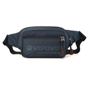 Sac banane/sac de poitrine unisexe léger en nylon pour le sport, avec logo personnalisé, motif lettres, fermeture éclair, résistant à l'eau, pour homme - Product Image 3