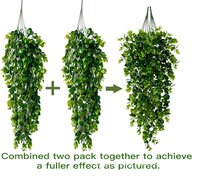 Guirlande artificielle d'eucalyptus suspendue, 45 feuilles, résistante aux UV, en plastique, pour décoration murale, maison, mariage, jardin