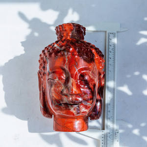 Statua di Buddha in Diaspro Rosso Personalizzata, Artigianato in Pietre Preziose Naturali, Sculture in Cristallo Intagliate per Decorazione Casa - Product Image 4