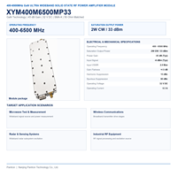 Module amplificateur de puissance RF à semi-conducteurs large bande GaN 2W 400-6500MHz XYM400M6500MP33 pour test micro-ondes et communication