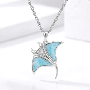 Pendentif Raie Manta en Argent 925 et Or 14 carats, Bijou Vie Marine Tropicale des <span class=keywords><strong>Caraïbes</strong></span> avec Nacre Naturelle (MOP) - Product Image 5