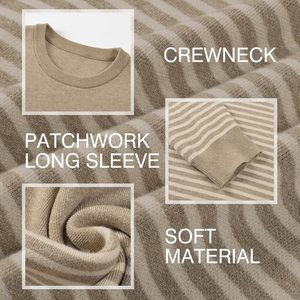 <span class=keywords><strong>Maglione</strong></span> da <span class=keywords><strong>uomo</strong></span> Casual <span class=keywords><strong>Slim</strong></span> <span class=keywords><strong>Fit</strong></span> a girocollo a righe lavorato a maglia a maniche lunghe top con Logo caldo con scritta autunnale - Product Image 4