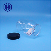 Pot en plastique PET transparent de haute qualité, à large ouverture, étanche, sans BPA, avec bouchon à vis pour le stockage de bonbons et de collations