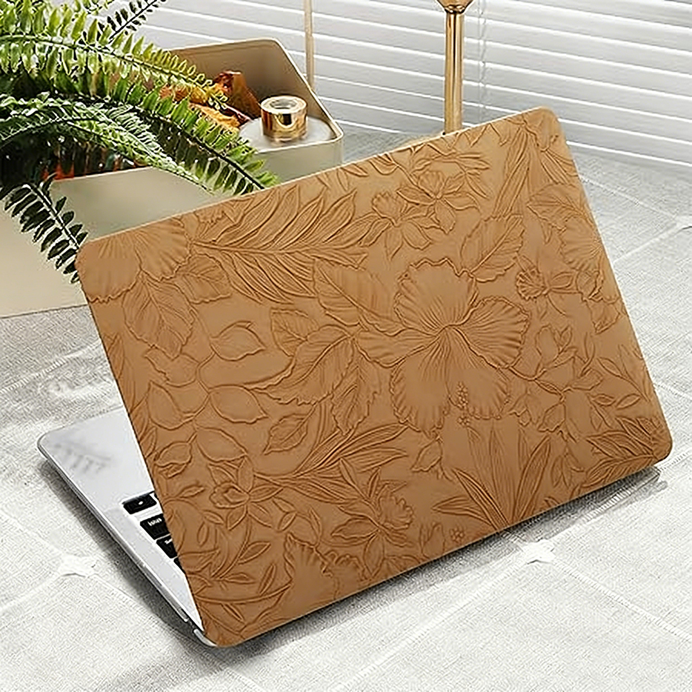 Hoja de Bambú Marrón - Floral en relieve