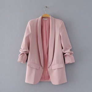 Robe décontractée pour <span class=keywords><strong>femme</strong></span> avec drapé multicolore automne nouveau blazer à motif solide <span class=keywords><strong>manteau</strong></span> polyvalent et populaire - Product Image 6
