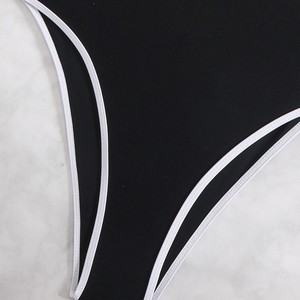 Nouveau maillot de bain une pièce tendance à blocs de couleur et bords sans couture, coupe haute sexy, pour femme - Product Image 3