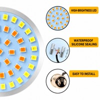 Ampoule LED YD Motorcycle 1157 Switchback, panneau 48 SMD, blanc ambre, clignotant, étanche, lumière à baïonnette
