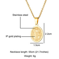 REN001 Prêtre Catholique Collier En Acier Inoxydable Charme Offre Spéciale Collier Religieux L'exorcisme Collier