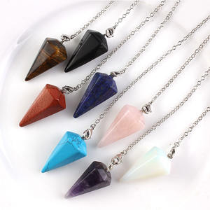 Kalung Pendulum kristal kuarsa alami holistik untuk sesi terapi energi hadiah pernikahan - Product Image 1