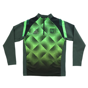Maillot de football rétro hiver demi-zip entièrement personnalisé entraînement de football vintage à manches longues respirant séchage rapide coupe-vent 100% - Product Image 1