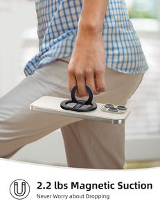 Support de téléphone de bureau en alliage d'aluminium flexible à double anneau magnétique portable Mechrig avec garantie de deux ans - Product Image 5