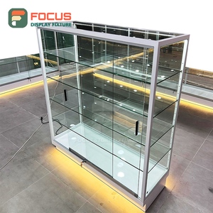 Premium Smoke Shop Display Cabinet Wood Glass Counter LED <b>Lighting</b> Tobacco Display Cabinet - Product Image 3