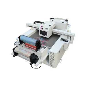 Competitive cheap price 6090 work table 3 xp600 head UV dtf sticker printer with laminator for AB film