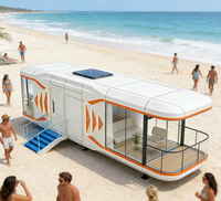 Maisons préfabriquées en acier, type Granny Pod, capsules spatiales, mini-maisons, alimentées à l'énergie solaire, étanches, vente en gros, directement de l'usine