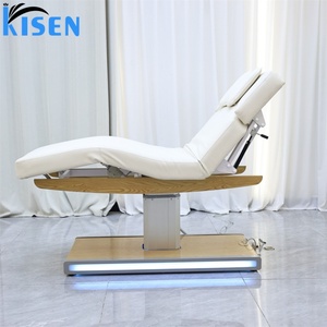 Kisen Customized Beauty <b>Bed</b> New Design Modern Massage Table Electric Motors Control with <b>Led</b> Light Remote on Sale - Product Image 1