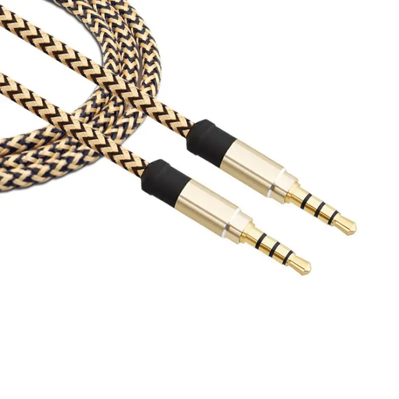 Hook And Loop AUX Audio Cable 3.5mm Public-to-public Car AV Mobile Phone Computer Digital Car Audio Extension Cable