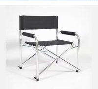 Chaise de plage portable en métal avec table amovible - Chaise de camping pliable robuste pour mobilier d'extérieur
