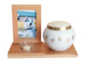 Cadre photo commémoratif pour animaux de compagnie de <span class=keywords><strong>6</strong></span> pouces avec coupe en verre et tablette commémorative temporaire pour contenir les cendres, les dents, les cheveux et les os - Product Image 6