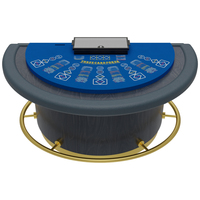 Tables de poker rondes de luxe modernes et professionnelles de haute qualité, personnalisées, pour 5 joueurs, avec 3 jeux de cartes, à vendre