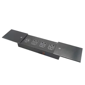 under-desk mount uk power and data socket outlet /sliding electric desktop socket with rj45 usb