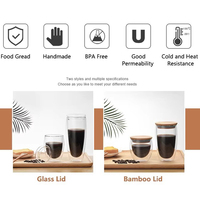 Taza de Vidrio de Borosilicato de Doble Pared, Resistente al Calor, Aislada, para Café, Té y Agua, para Hogar y Oficina