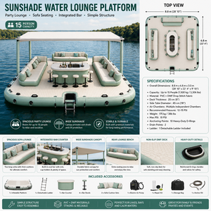 Plataforma Flotante Inflable Resistente Tipo <span class=keywords><strong>Castillo</strong></span> para Agua, para Resort, <span class=keywords><strong>Marina</strong></span>, Lago, Suministro al por Mayor, Pedidos de Exportación B2B - Product Image 2