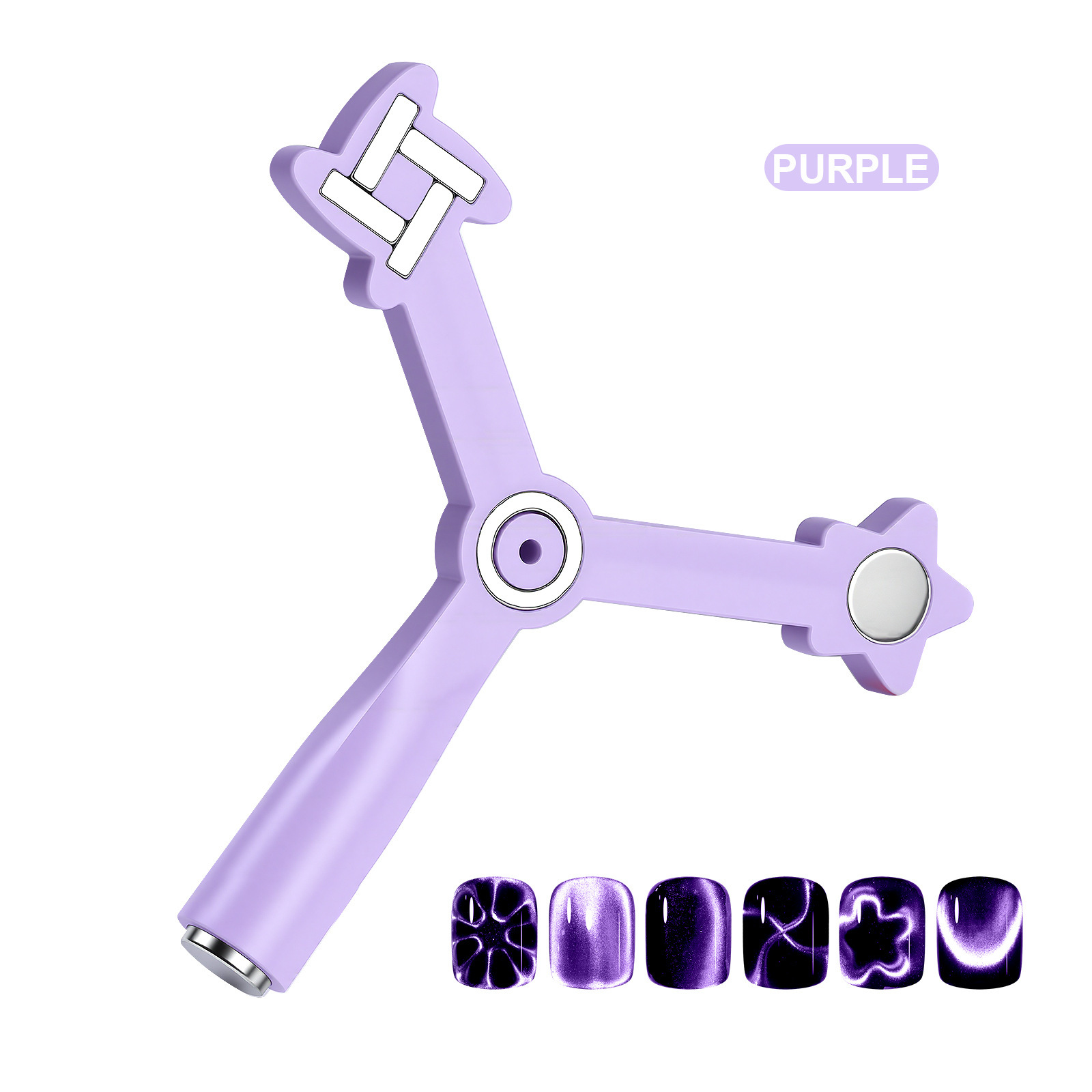 Imán de uñas 4 en 1 morado